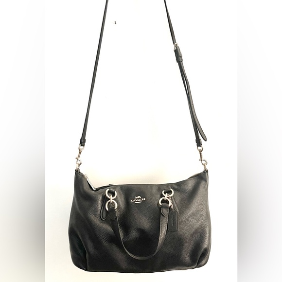 Great COACH Elly Satchel Black Pebbled Leather w/Gold-tone Hardware (F30565) - Picture 9 of 12